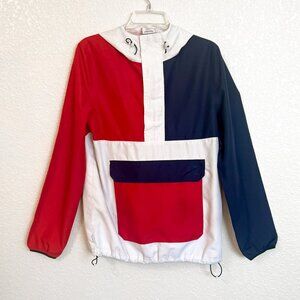 Empyre Colorblock Windbreaker Small Red White Blue Pullover Vintage 90s Y2K Skat